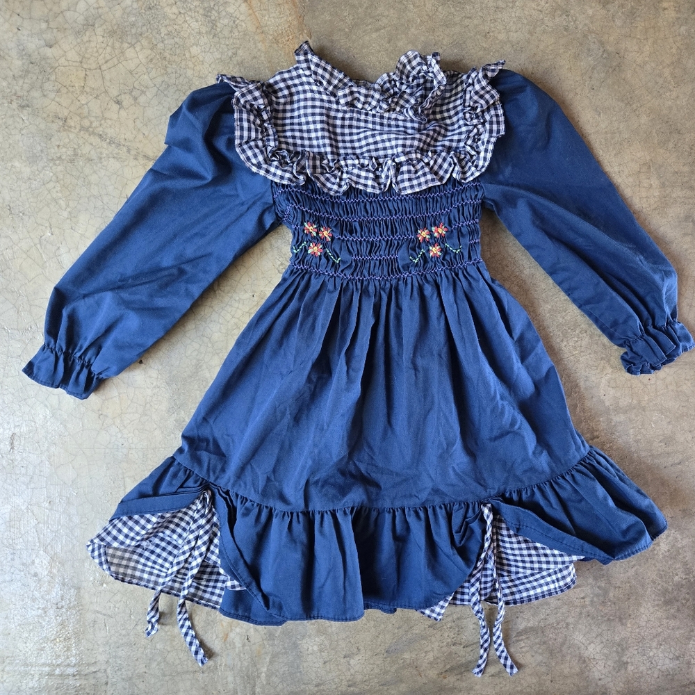 Vintage Toddler Girls Polly Flinders Fall Winter Dress 3t (tagged 4t)